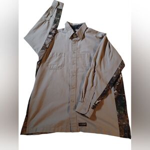 Wrangler Workwear XL Khaki Camo Long Sleeve Shirt